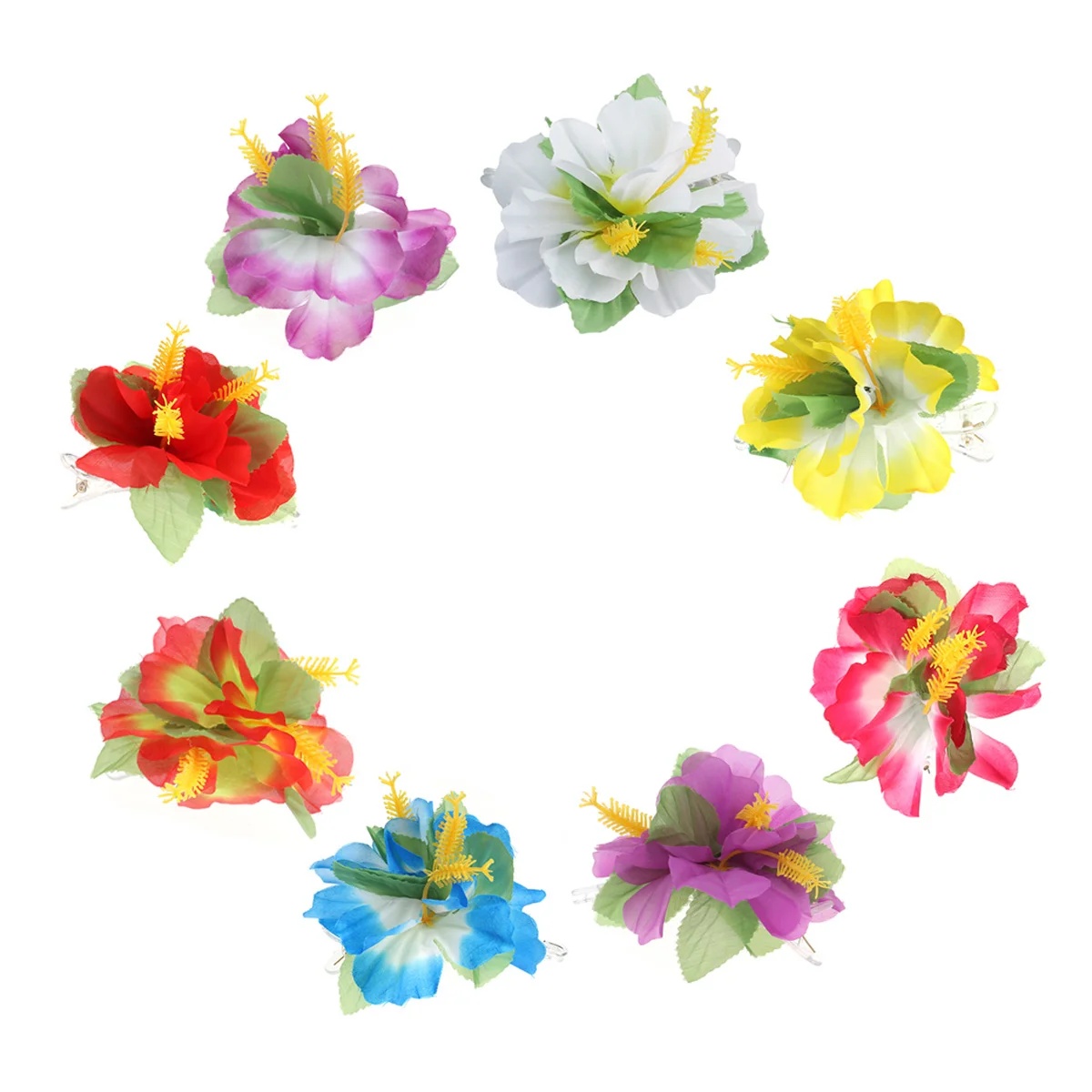 

Beaupretty 8PCS hawaiian hibiscus hair clip hula hair clips rainforest theme tropical beach party hairclip hairpin accessories