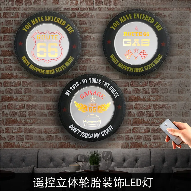 American country pub Internet cafe restaurant metope creative personality LED tire accessories accessories
American country pub Internet cafe restaurant metope creative personality LED tire accessories accessories