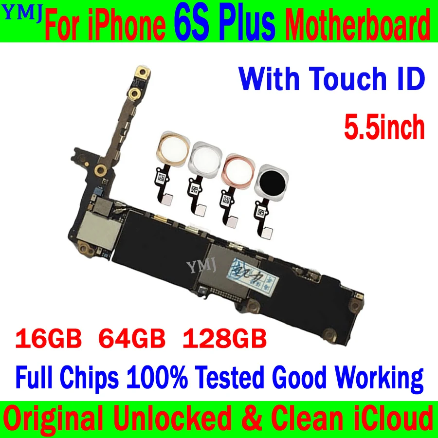 100% Tested Full Working Mainboard For IPhone 6S Plus 5.5"Motherboard With/No Touch ID Logic Board Original Unlock Clean ICloud
100% Tested Full Working Mainboard For IPhone 6S Plus 5.5"Motherboard With/No Touch ID Logic Board Original Unlock Clean ICloud