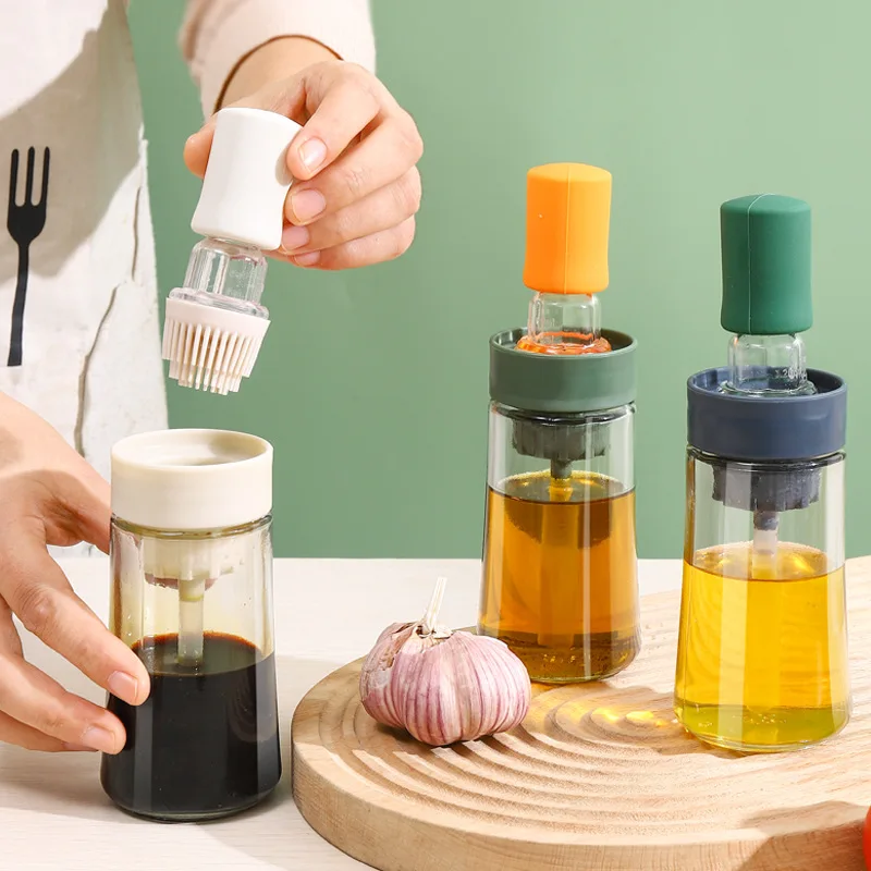 Portable Oil Sauce Spice Bottle Oil Dispenser With Silicone Brush For Cooking Baking BBQ Seasoning Oil Can Kitchen Tools
Portable Oil Sauce Spice Bottle Oil Dispenser With Silicone Brush For Cooking Baking BBQ Seasoning Oil Can Kitchen Tools