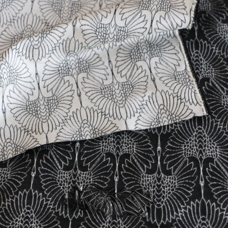Fabric Width 50x155cm Ancient Style Cartoon Simple Crane Gray Black Brocade Yarn-Dyed Jacquard Double-Sided DIY Fashion Dress
Fabric Width 50x155cm Ancient Style Cartoon Simple Crane Gray Black Brocade Yarn-Dyed Jacquard Double-Sided DIY Fashion Dress