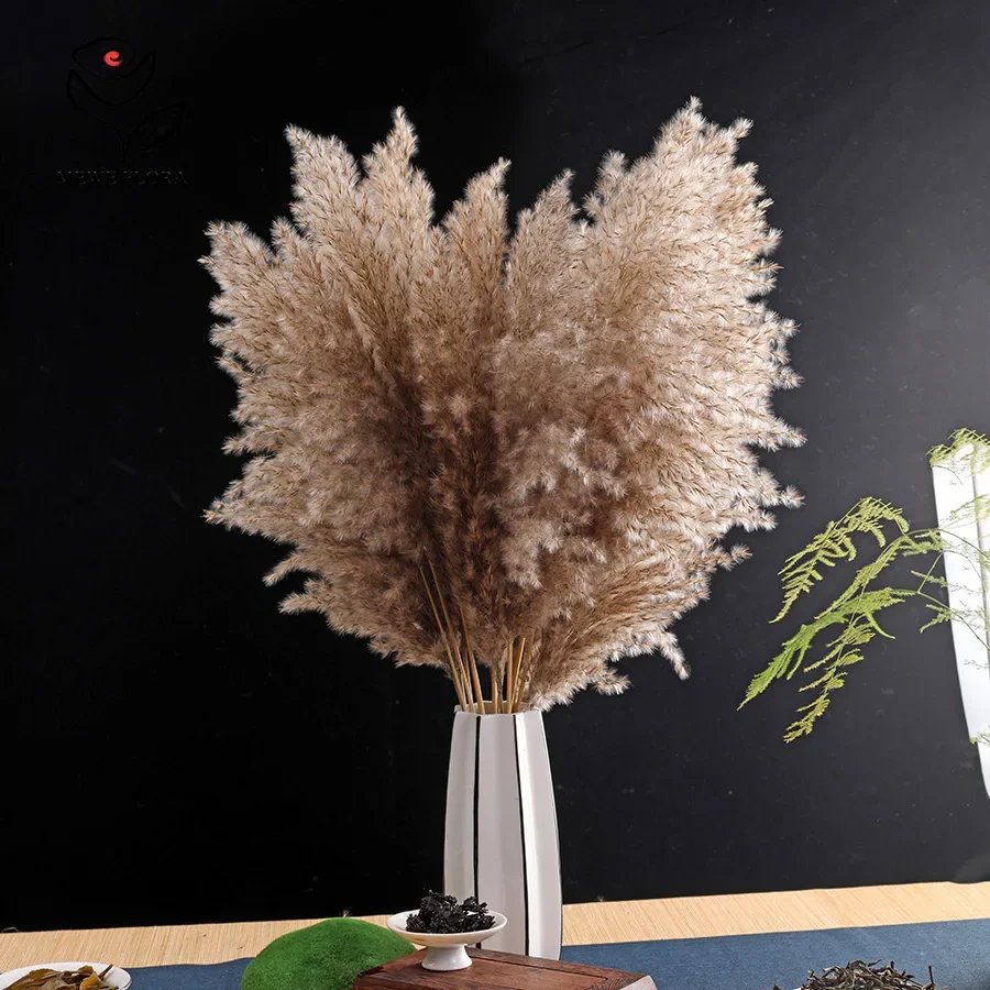

15pcs Pampas Grass Dried Flowers Bouquet Wedding Party Decoration Natural Real Fluffy Phragmites Pampa Boho Home Christmas Decor