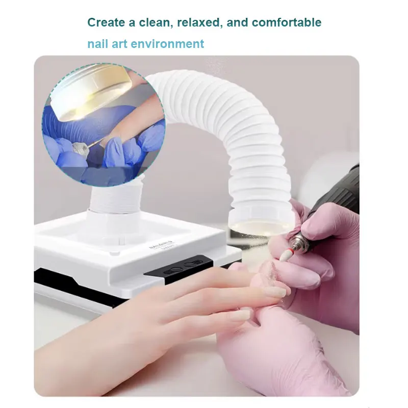 מסיר אבק ציפורניים דו-שימושי בעוצמה של 60W עם עיצוב זווית מתקפלת, מאוורר להסרת אבק ציפורניים וניקוי ציפורניים עם צינור מסיר אבק ציפורניים דו-שימושי בעוצמה של 60W עם עיצוב זווית מתקפלת, מאוורר להסרת אבק ציפורניים וניקוי ציפורניים עם צינור