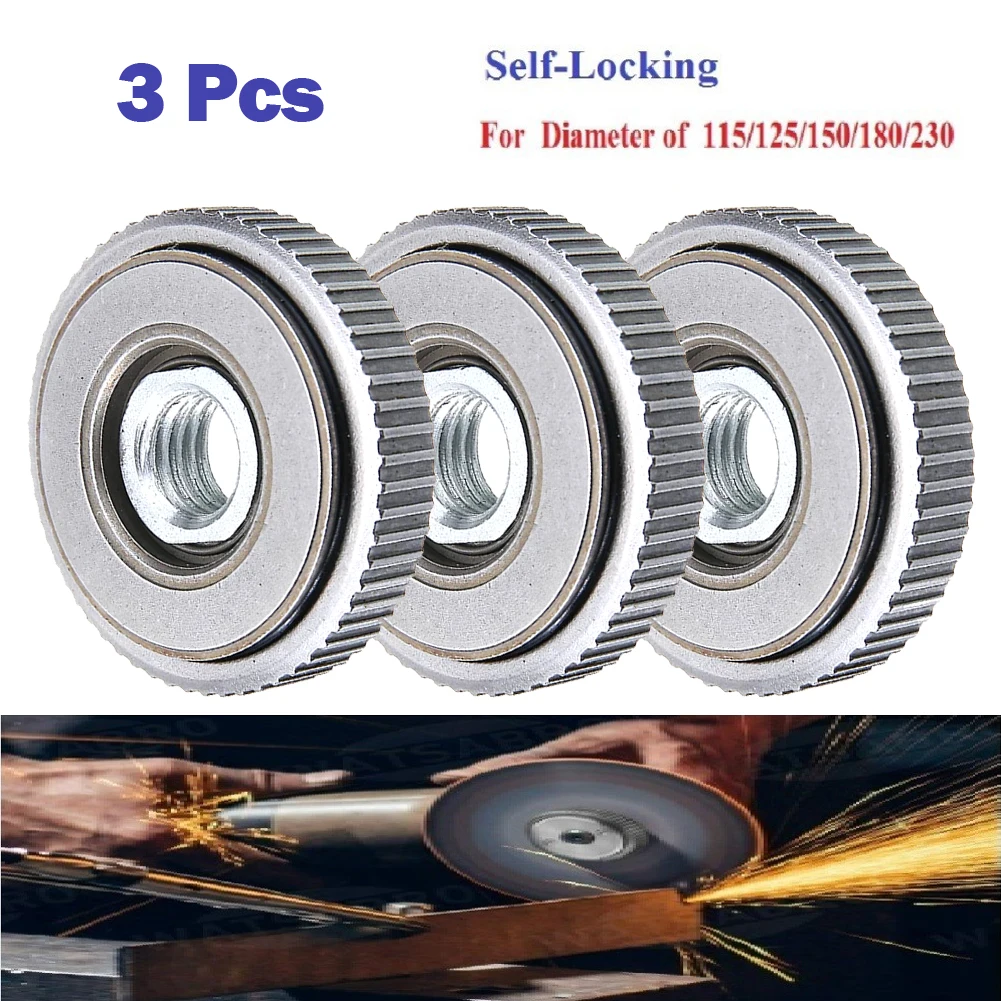 3pcs M14 Angle Grinder Quick Release Self-Locking Grinder Pressing Plate Flange Nut Power Chuck For Angle Grinder Tools Parts
3pcs M14 Angle Grinder Quick Release Self-Locking Grinder Pressing Plate Flange Nut Power Chuck For Angle Grinder Tools Parts