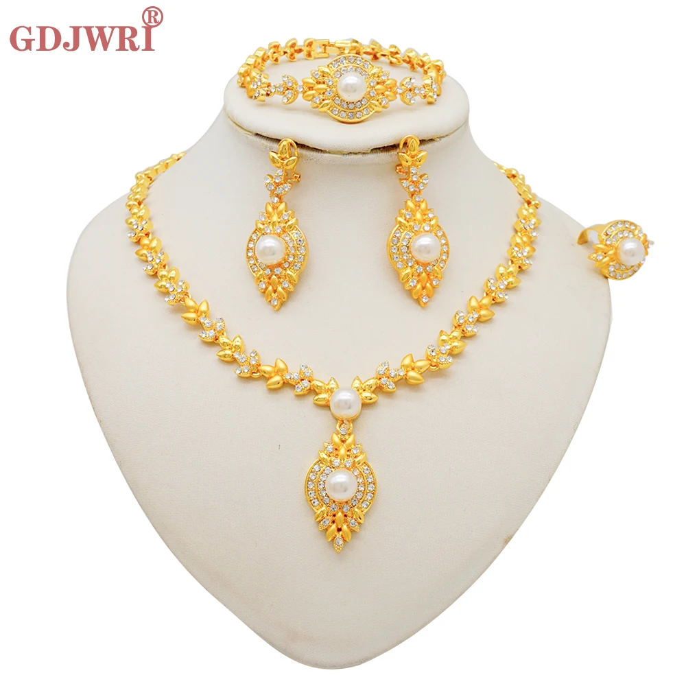 Luxury Gold Color Double Layered Necklace Jewelry Sets For Women African Water Drop Crystal Jewellery Indian Set Gifts 42 Mallzona S4a7dbf904d7e488fa790aff47c1bcb9bB Luxury Gold Color Double Layered Necklace Jewelry Sets For Women African Water Drop Crystal Jewellery Indian Set Gifts Mallzona