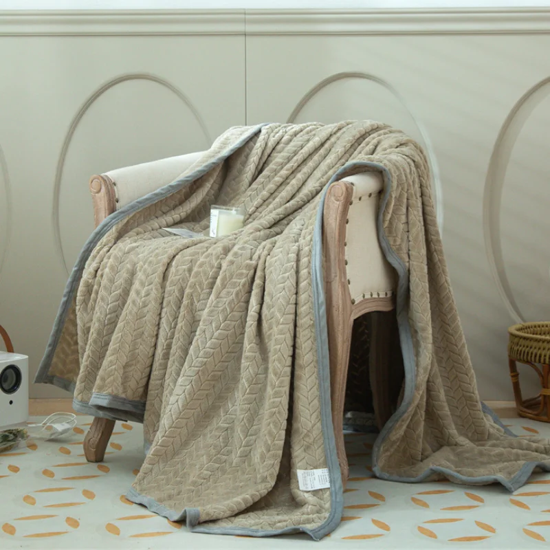 

Жаккардовое Фланелевое Коралловое одеяло, двойное воздушное кондиционирование, утолщенное покрывало для сна на кровать, вязаное покрывало для дивана, летнее теплое одеяло