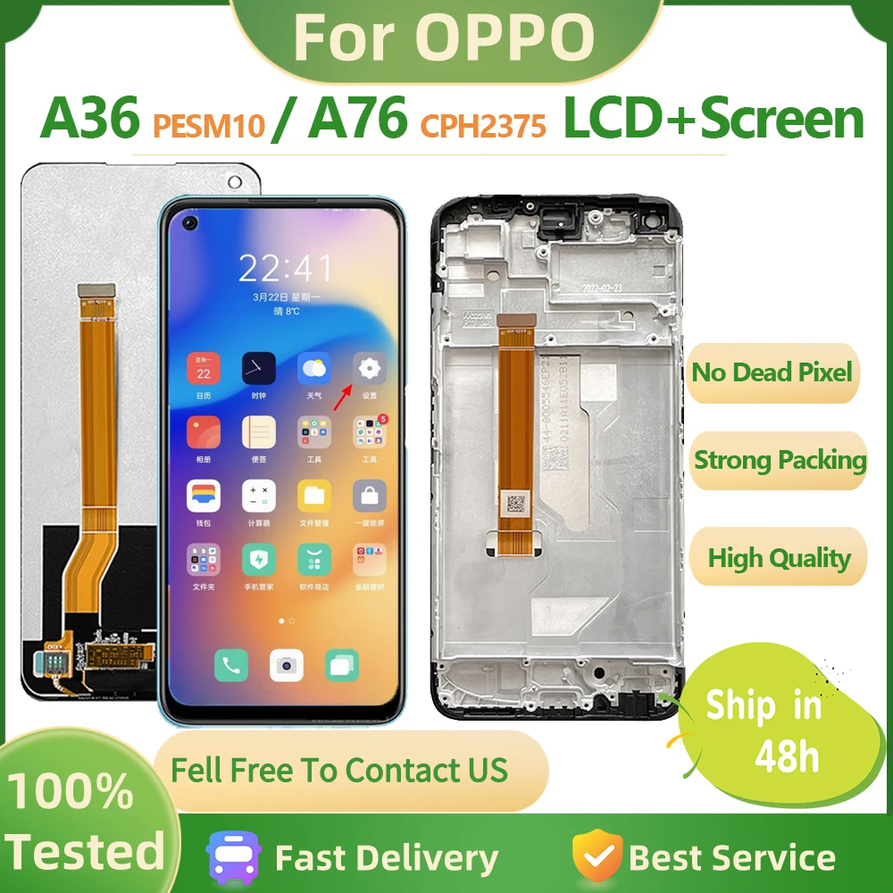 Новый дисплей 6,56 дюйма для Oppo A36 LCD PESM10 кодирующий преобразователь сенсорного экрана в сборе для Oppo A76 LCD CPH2375, замена экрана Par
Новый дисплей 6,56 дюйма для Oppo A36 LCD PESM10 кодирующий преобразователь сенсорного экрана в сборе для Oppo A76 LCD CPH2375, замена экрана Par