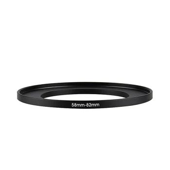 캐논 니콘 소니 DSLR 카메라 렌즈용 알루미늄 블랙 스텝 업 필터 링, 58mm-82mm, 58-82mm, 58-82mm, 필터 어댑터 렌즈 어댑터