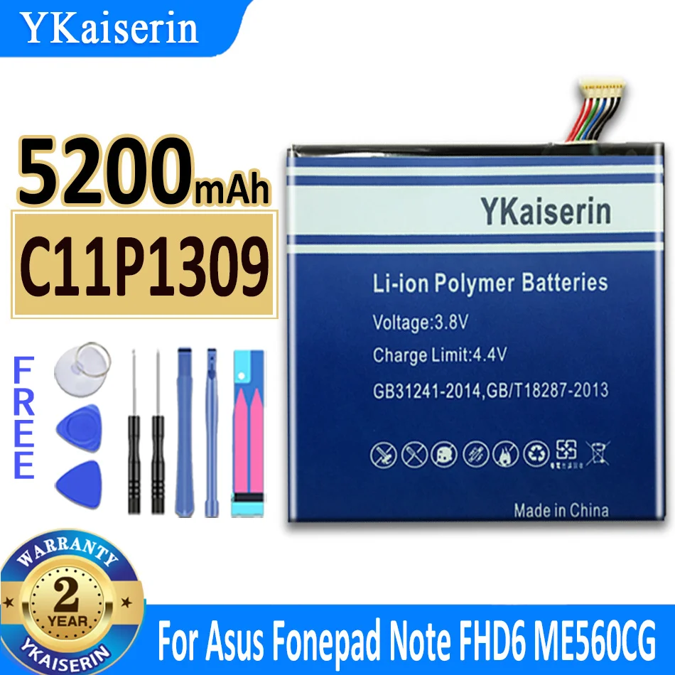 Аккумулятор ykaisin C11P1309 для Asus Fonepad Note FHD 6 ME560CG K00G Akku 5200 мАч с инструментами для ремонта
Аккумулятор ykaisin C11P1309 для Asus Fonepad Note FHD 6 ME560CG K00G Akku 5200 мАч с инструментами для ремонта