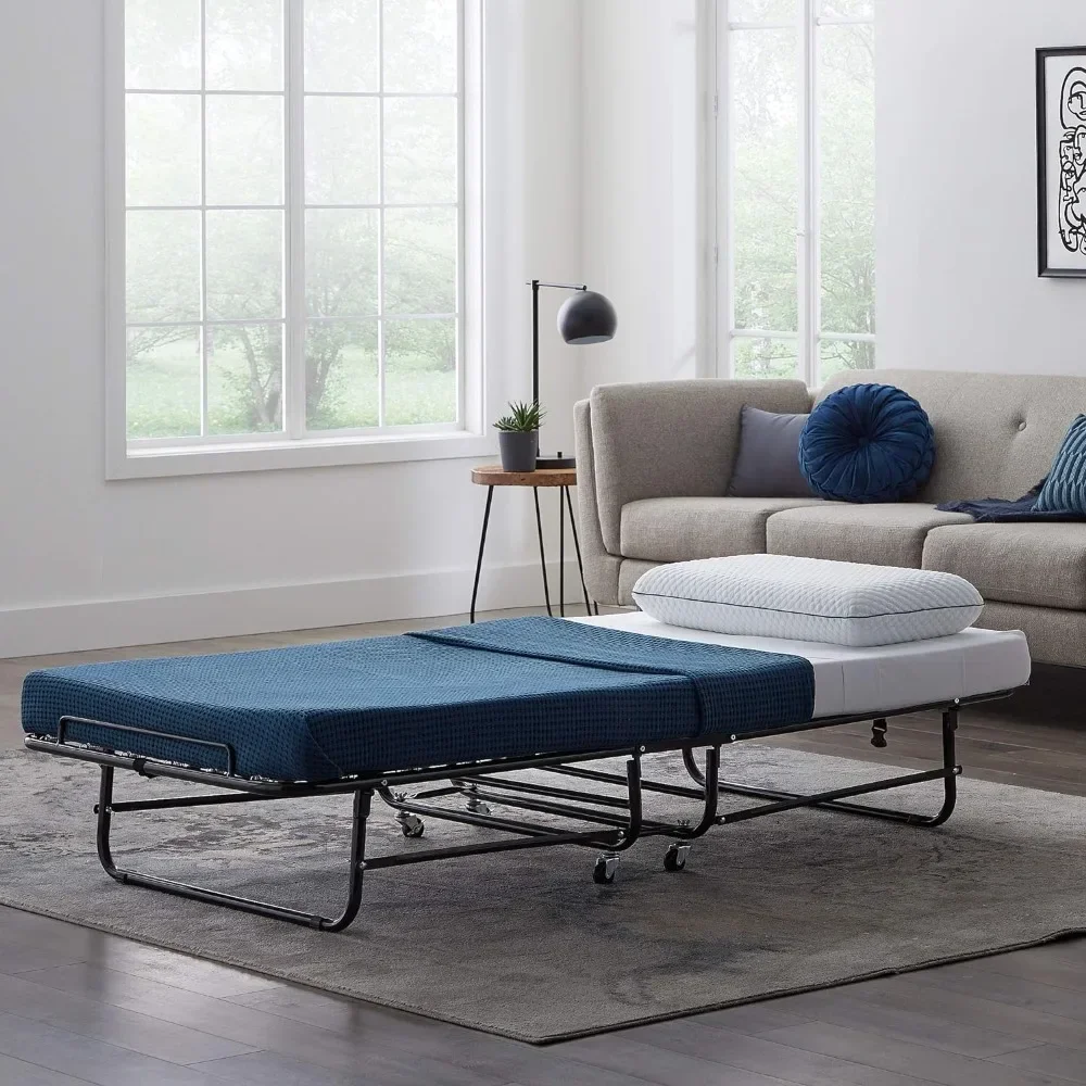 Folding and folding bed with 4-inch memory sponge mattress, safety locking wheel, rolling crib, easy storage, crib size
Folding and folding bed with 4-inch memory sponge mattress, safety locking wheel, rolling crib, easy storage, crib size