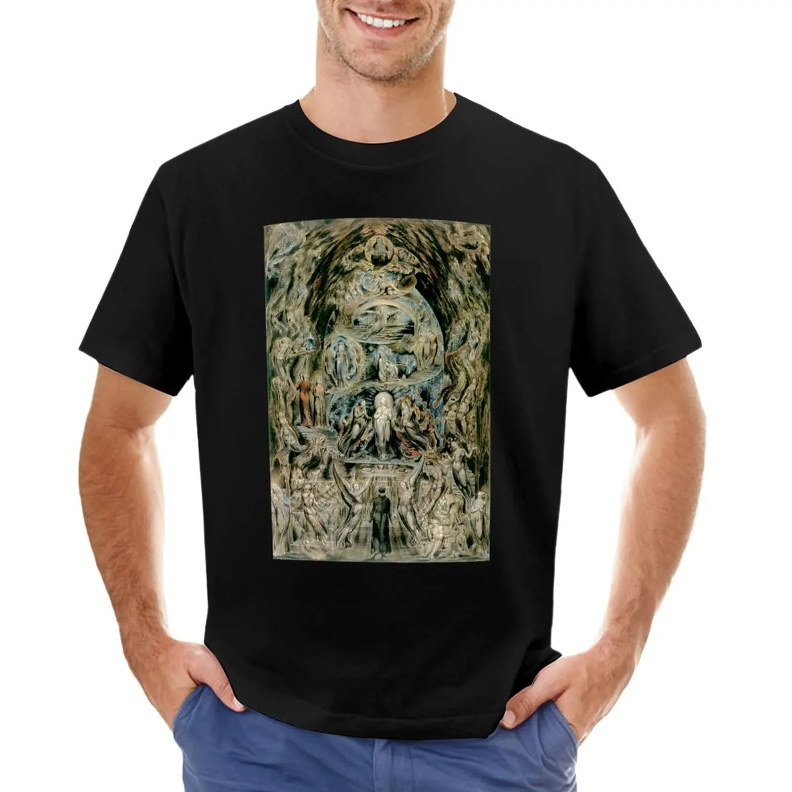 

HD Meditations among the Tombs, by William Blake HIGH DEFINITION T-Shirt new edition customizeds blacks men t shirts