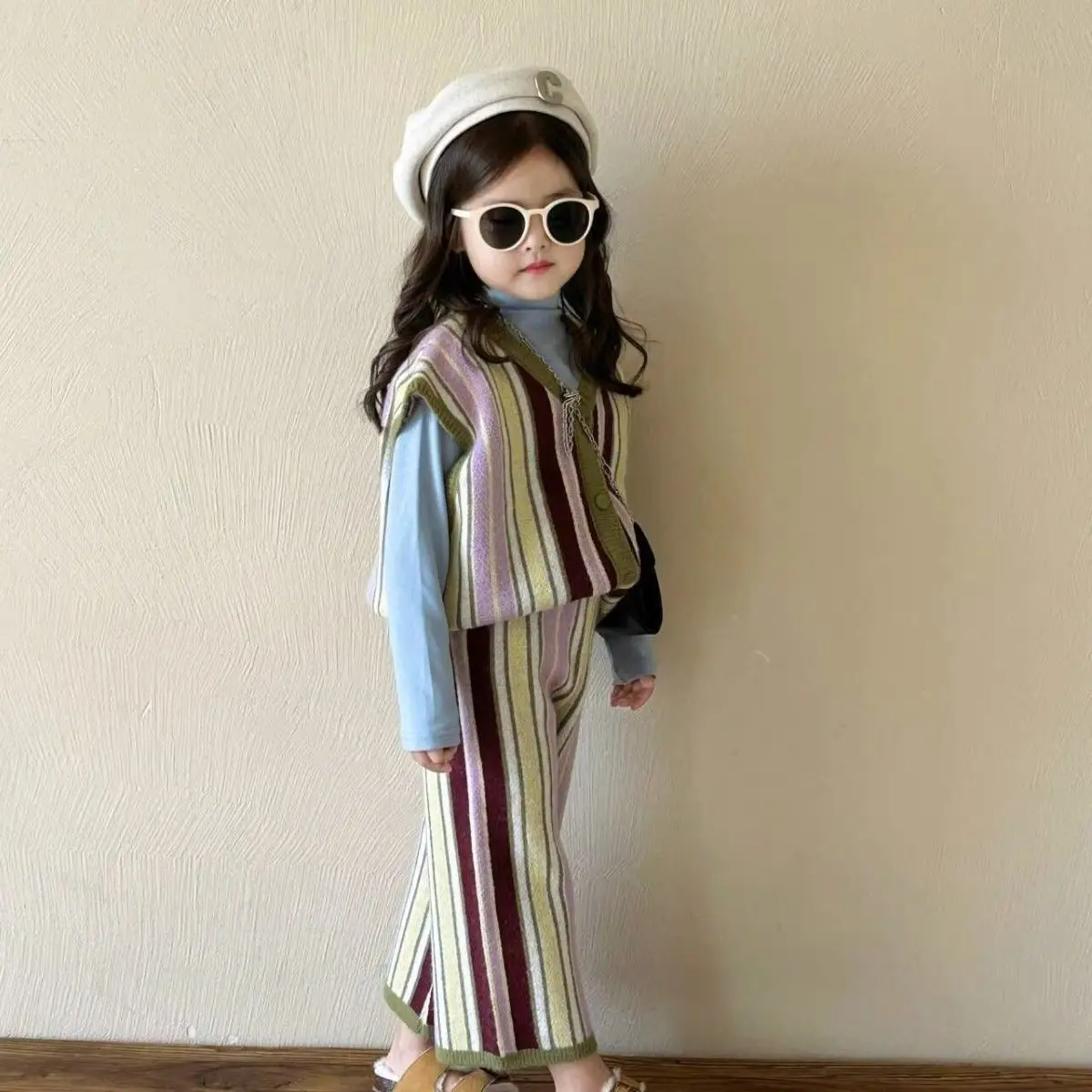 Girls Clothes Suit Childrens Clothing 2023 Autumn Girls Striped Wool Vest Pants Fashion Casual All-match Simple Three-piece Set
Girls Clothes Suit Childrens Clothing 2023 Autumn Girls Striped Wool Vest Pants Fashion Casual All-match Simple Three-piece Set