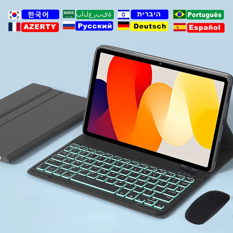 Чехол для клавиатуры с подсветкой для Xiaomi Redmi Pad SE 11 2023, чехол для Mipad SE, чехол с клавиатурой, Корейский Русский Испанский Португальский с мышью 
Чехол для клавиатуры с подсветкой для Xiaomi Redmi Pad SE 11 2023, чехол для Mipad SE, чехол с клавиатурой, Корейский Русский Испанский Португальский с мышью