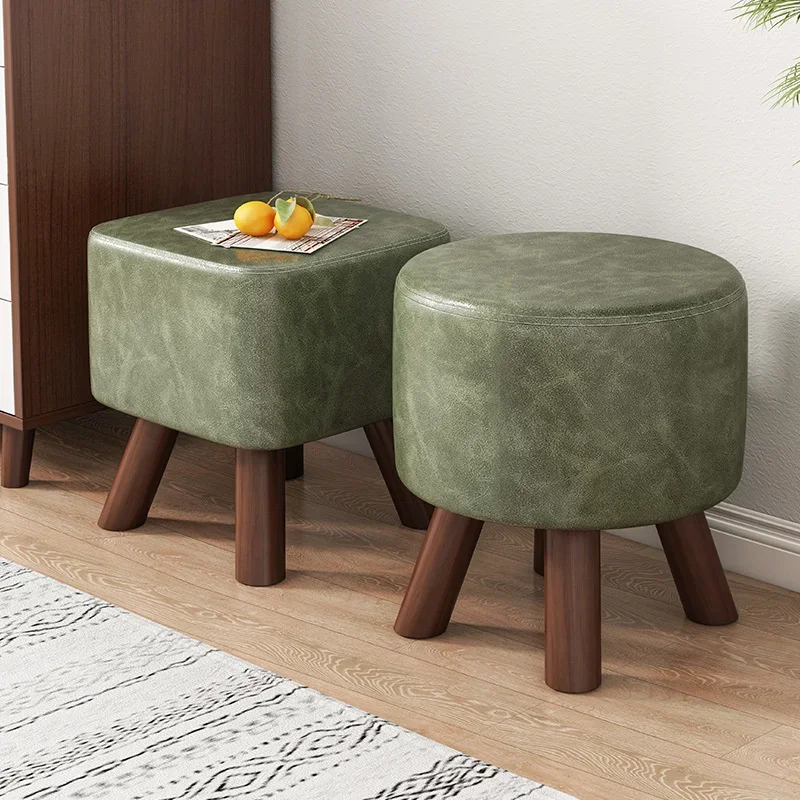 

High Rebound Sponge Bench: Soft Seat Cushion Step Stool Stable Load-bearing Vanity Chair Nordic Solid Wood Elegant Seating