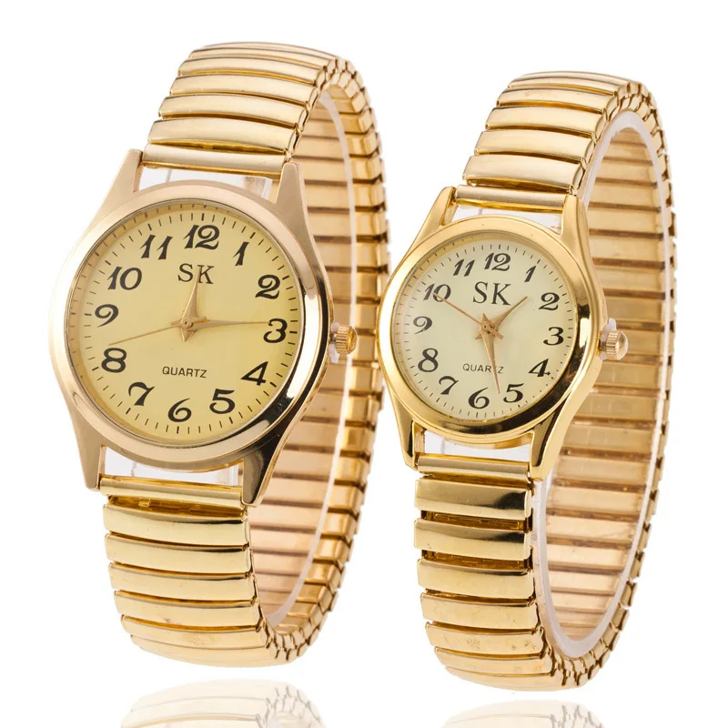 Fashion Gold Color Watch Couple Elastic Strap Quartz Watches Luxury Elder Wristwatches Lover's Watches Masculino Relojes Casual
Fashion Gold Color Watch Couple Elastic Strap Quartz Watches Luxury Elder Wristwatches Lover's Watches Masculino Relojes Casual