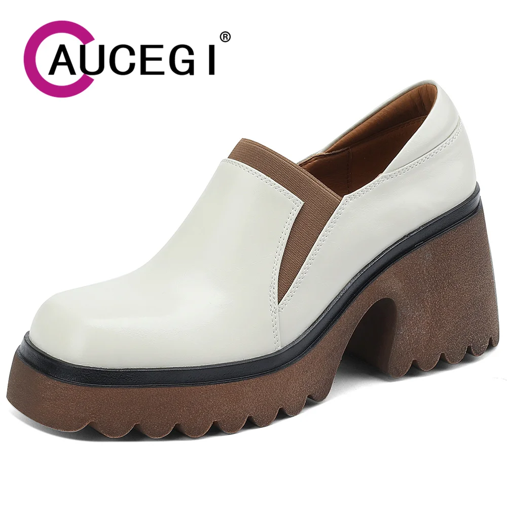 Aucegi Genuine Leather Fashion Design Pumps Spring Autumn Square Toe British School Platform Thick High Heels Women Shoes
Aucegi Genuine Leather Fashion Design Pumps Spring Autumn Square Toe British School Platform Thick High Heels Women Shoes