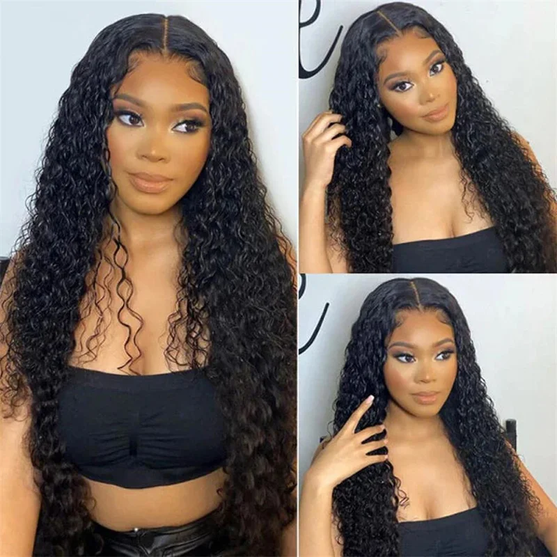 

Long 180Density 26“ Kinky Curly Natural Black Lace Front Wig For Women Babyhair Preplucked Heat Resistant Soft Glueless Daily