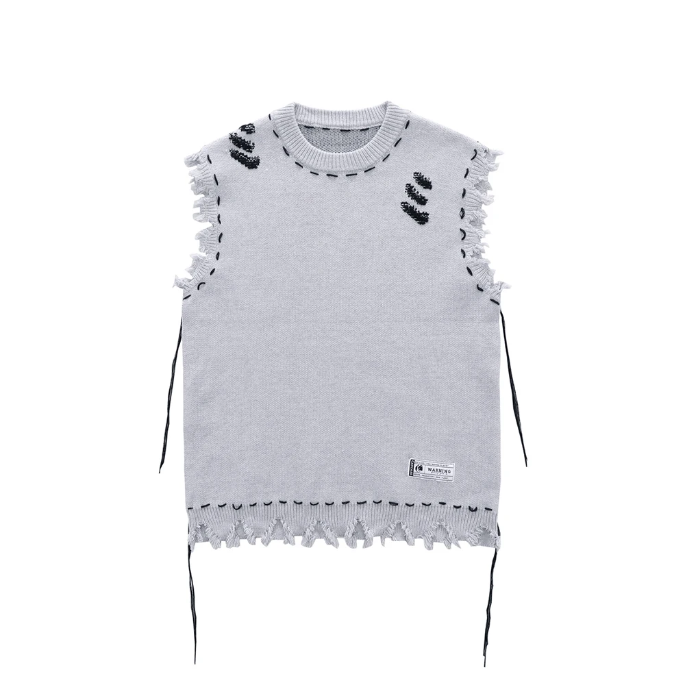 Streetwear Tassel Hole Ripped Autumn Baggy Vest for Men and Women Harajuku Chaleco Hombre Sleeveless Sweater Oversized Knitted
Streetwear Tassel Hole Ripped Autumn Baggy Vest for Men and Women Harajuku Chaleco Hombre Sleeveless Sweater Oversized Knitted