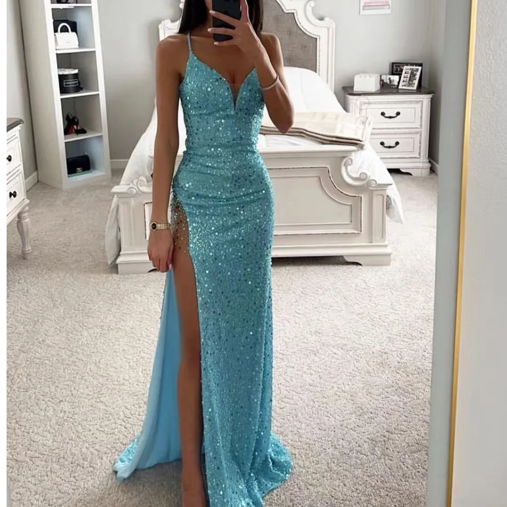 Синие блестящие вечерние платья с милой горловиной Русалка С Боковым Разрезом сексуальные женские платья для выпускного вечера
Синие блестящие вечерние платья с милой горловиной Русалка С Боковым Разрезом сексуальные женские платья для выпускного вечера