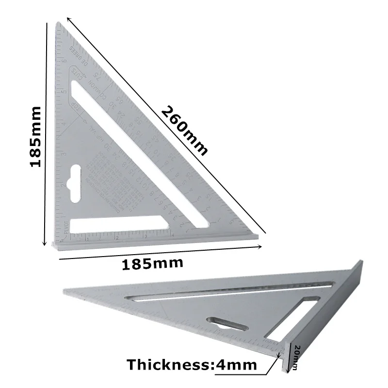 Precision Triangle Ruler Tools Woodworking Corrosion Resistance High Accuracy Metric Protractor Aluminum Alloy
Precision Triangle Ruler Tools Woodworking Corrosion Resistance High Accuracy Metric Protractor Aluminum Alloy