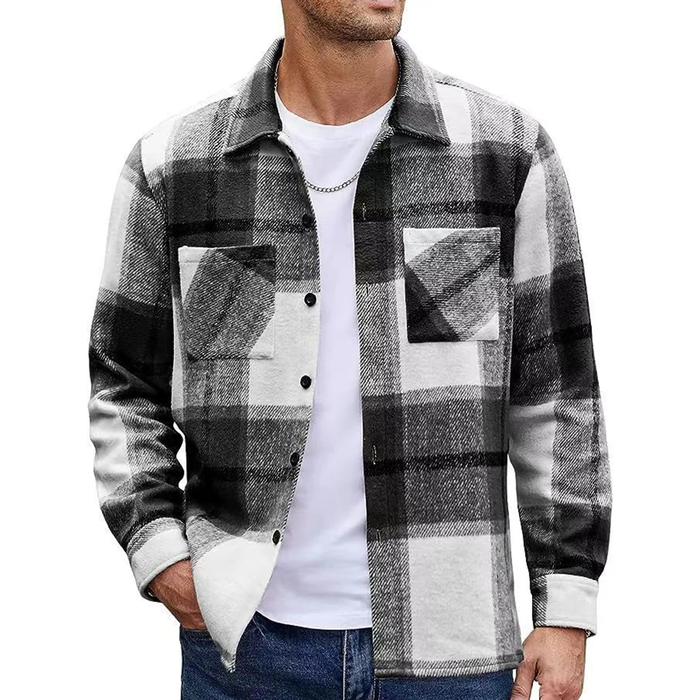 Fashion Men's Big Plaid Thickened Shirts Long Sleeve Lapel Pocket Single Breasted Coat Tops Shirt Man Clothing
Fashion Men's Big Plaid Thickened Shirts Long Sleeve Lapel Pocket Single Breasted Coat Tops Shirt Man Clothing