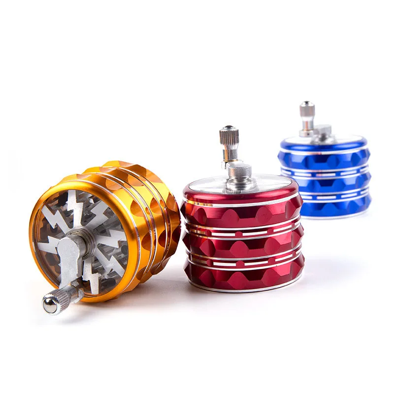 

Aluminum Alloy 4-layer Tobacco Grinder Manual Herbal Herb Mill Spice Grinder Crusher Hand Crank Muller Smoking Accessory 63MM