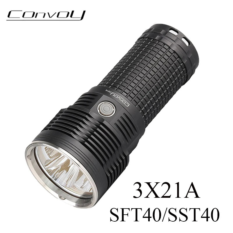 Фонарик Convoy 3X21A со светодиодной подсветкой SFT40/SST40, высокомощный фонарь для кемпинга и охоты, 21700
Фонарик Convoy 3X21A со светодиодной подсветкой SFT40/SST40, высокомощный фонарь для кемпинга и охоты, 21700