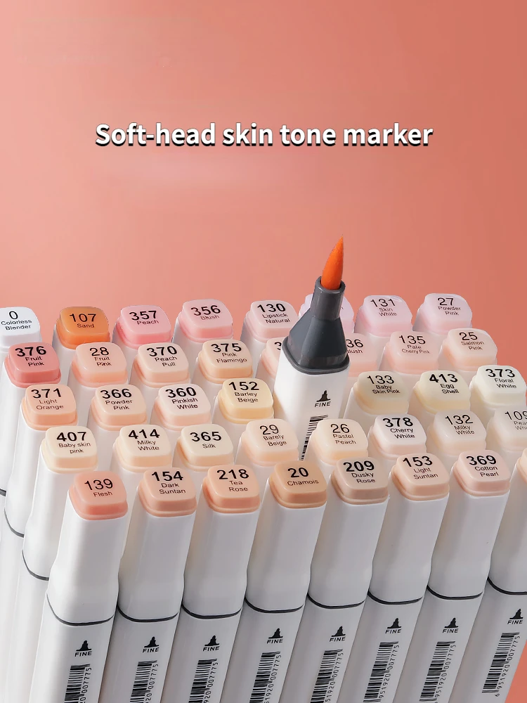 Soft Head Skin Color Series Marker Alcohol Oiliness Special Hand-painted Detail Pen Student Art Painting Anime Painting Supplies
Soft Head Skin Color Series Marker Alcohol Oiliness Special Hand-painted Detail Pen Student Art Painting Anime Painting Supplies