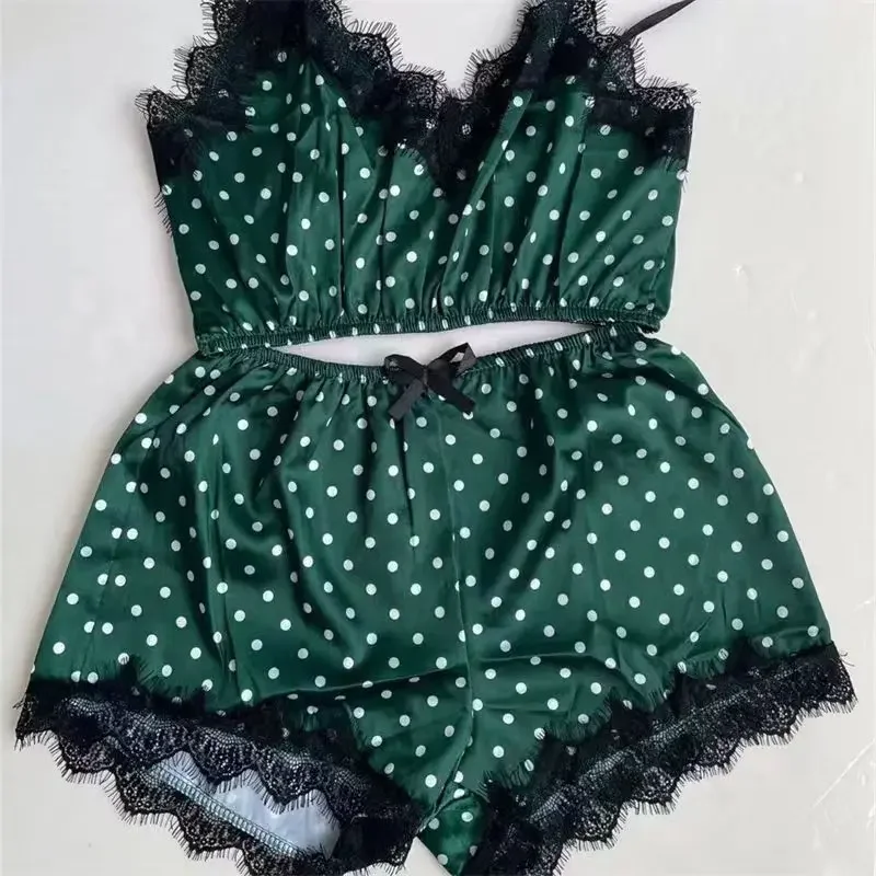 220813007 Spaghetti Strap Lace Pajama Set Sleeveless Trim Pyjamas Sleep Short Set Lace Pijama Suit Sleepwear Women Sexy Nighties
220813007 Spaghetti Strap Lace Pajama Set Sleeveless Trim Pyjamas Sleep Short Set Lace Pijama Suit Sleepwear Women Sexy Nighties