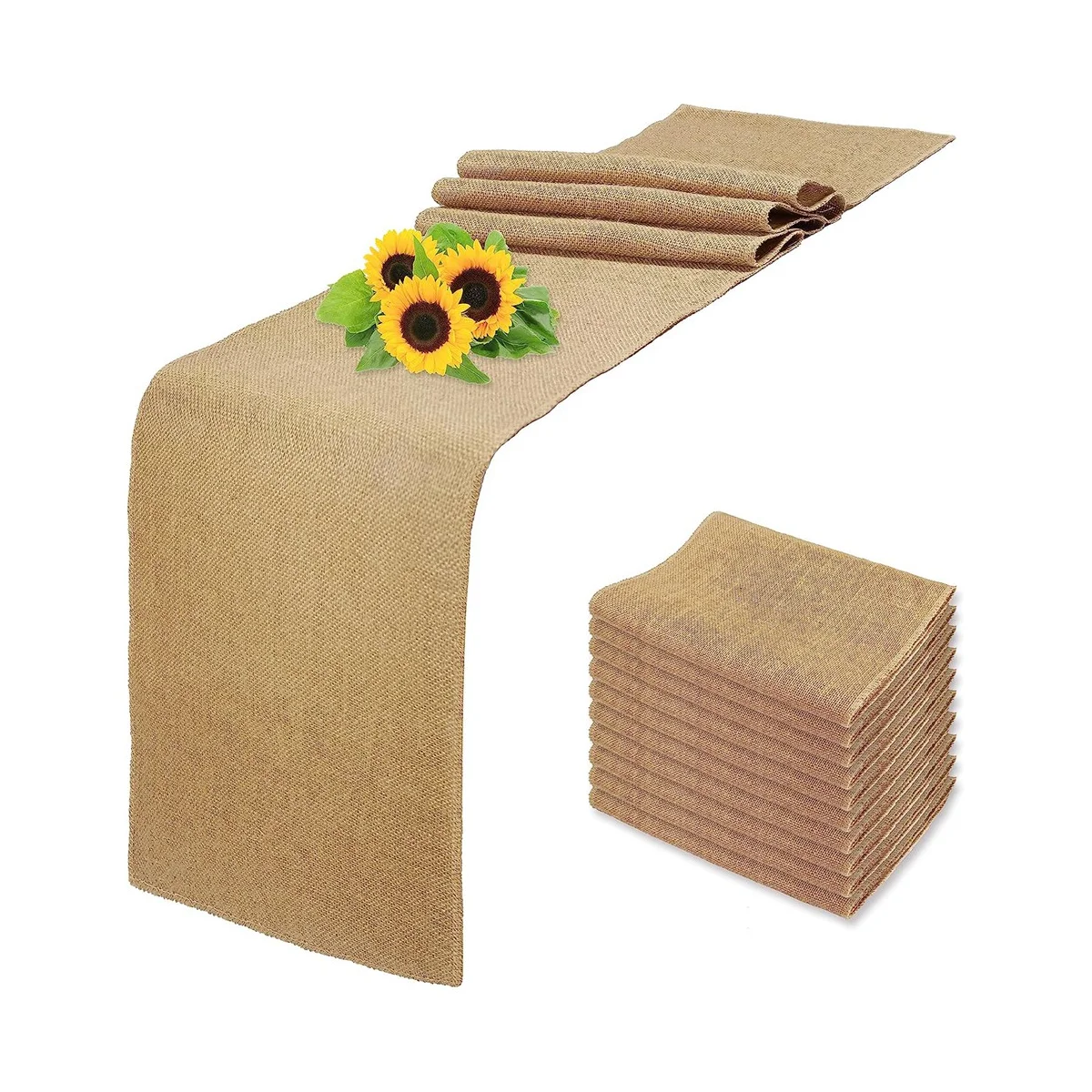 Natural Burlap Tablecloth, 12 x 72 Inch Rustic Tablecloth and Placemat Bulk, Farmhouse Style Party, Thanksgiving
Natural Burlap Tablecloth, 12 x 72 Inch Rustic Tablecloth and Placemat Bulk, Farmhouse Style Party, Thanksgiving