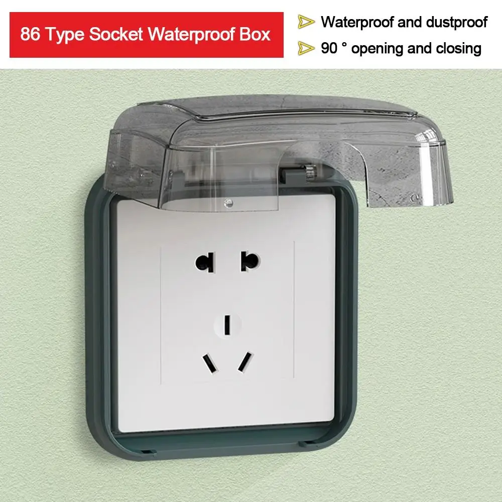 

Self-Adhesive Switch Protective Cover Plastic Wall-mounted Socket Waterproof Box 86 Type Splash-Proof Box Wall