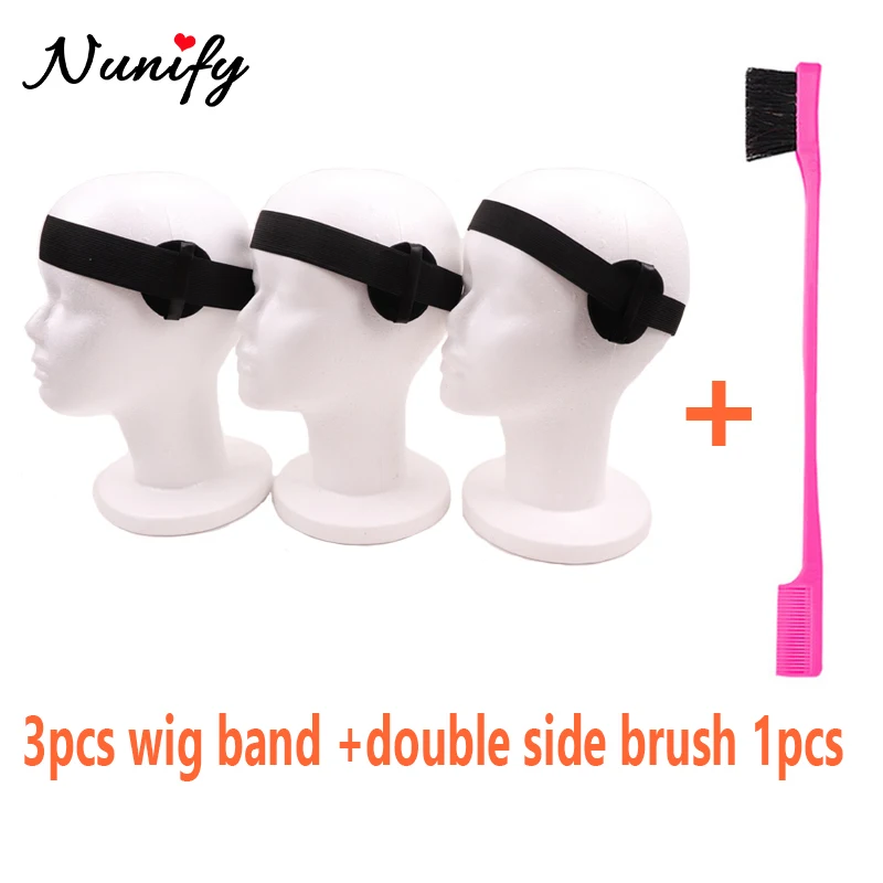 

Melt Lace Band With Ear Pad & 1Pcs Double Side Edge Brush Comb For Edge Control Wig Headband For Edges Wig Band With Ear Covers