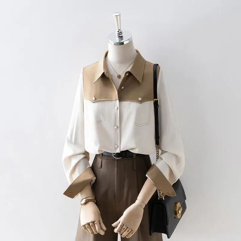 2024 Spring Autumn Women New Long Sleeve Loose Shirt Female Office Lady Chiffon Shirts Ladies Lapel Patchwork Blouses J329
2024 Spring Autumn Women New Long Sleeve Loose Shirt Female Office Lady Chiffon Shirts Ladies Lapel Patchwork Blouses J329
