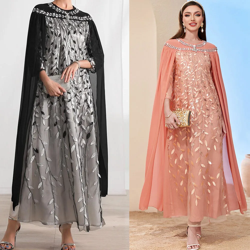 Mesh Embroidery Diamonds Muslim Women Maxi Dress Dubai Kaftan Abaya Cloak Evening Party Gown Jalabiya Caftan Arabic Eid Ramadan
Mesh Embroidery Diamonds Muslim Women Maxi Dress Dubai Kaftan Abaya Cloak Evening Party Gown Jalabiya Caftan Arabic Eid Ramadan