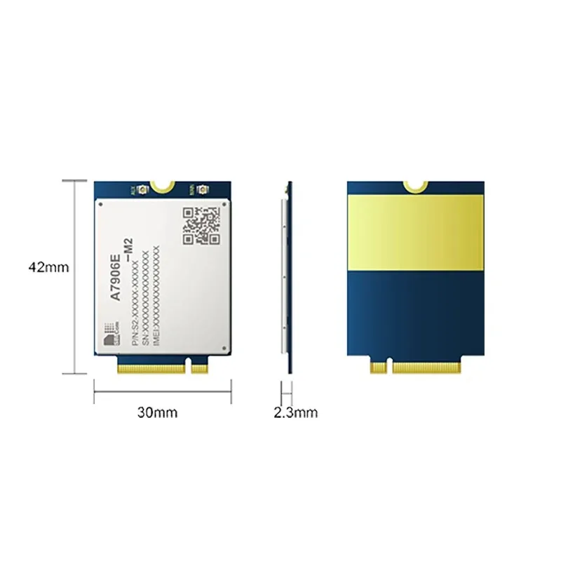 

SIMCOM A7906E-M2 LTE Cat6 Multi-Band LTE-FDD/LTE-TDD/HSPA+ M.2 Module 300Mbps Compatible With SIM7500 SIM7600 SIM7906 SIM7912