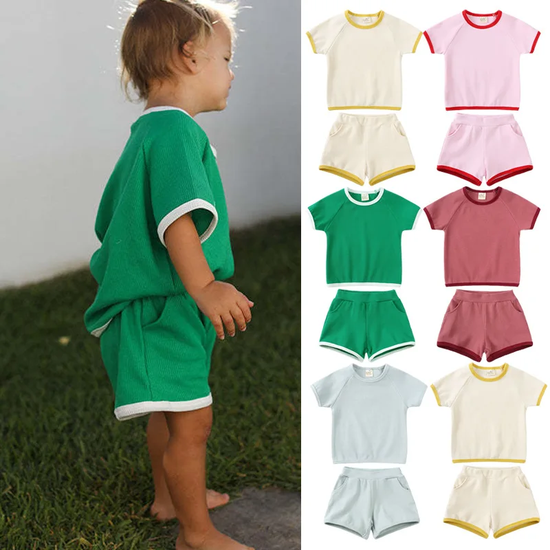 2023 New 2pc Summer Soft Short Sleeved Shorts for Baby Boys Girls Tshirt Short Set 5 Style Ribbed Cotton Casual Clothes
2023 New 2pc Summer Soft Short Sleeved Shorts for Baby Boys Girls Tshirt Short Set 5 Style Ribbed Cotton Casual Clothes