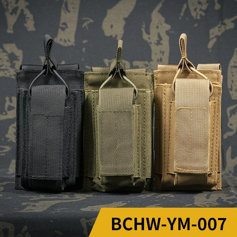 

1 Pc Tactical Magazine Pouch 1000D Nylon Single Mag Bag Molle Flashlight Pouches Torch Holder Hunting Holster Tactical Equipment