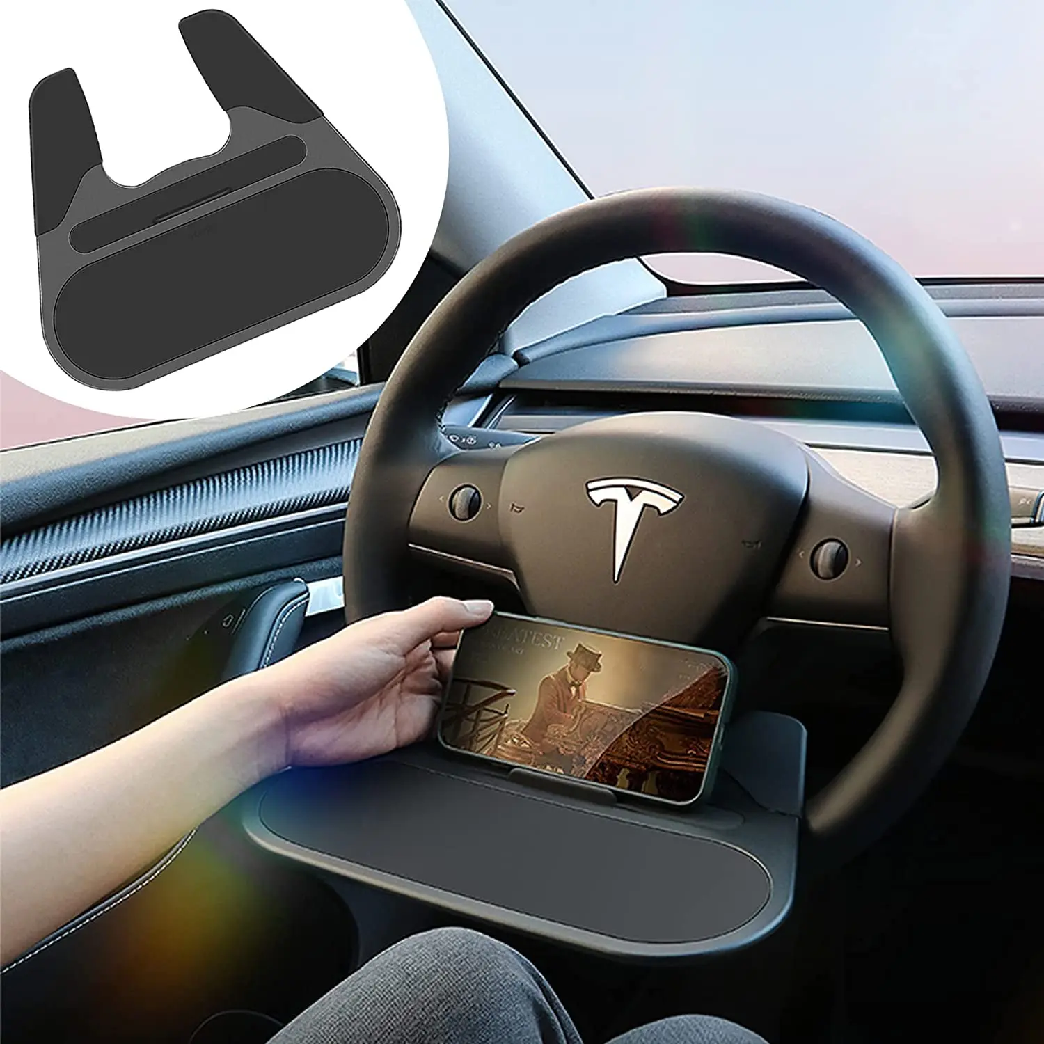 for Tesla Model 3 Model Y Accessories Steering Wheel Tray ABS Mini Food Table Desk for Phone Cosmetics Phone Holder for iPad
for Tesla Model 3 Model Y Accessories Steering Wheel Tray ABS Mini Food Table Desk for Phone Cosmetics Phone Holder for iPad