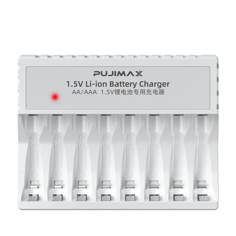 

8-Slot Lithium Battery Charger With Cable For AA 1.5V Lithium Battery Large Capacity Rechargeable Li-ion Battery