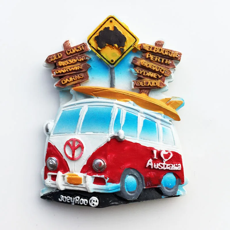 

Fridge Magnet, Creative Bus, Australia Map Logo, Resin Decoration Crafts, Tourism Souvenir, Message Sticker