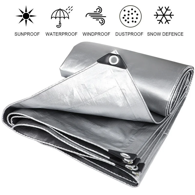 Large Size Thickened Outdoor Waterproof Canopy Cloth Silver Sun Protection PE Tarpaulin Rain Cloth for Plants Cars Shade Sail
Large Size Thickened Outdoor Waterproof Canopy Cloth Silver Sun Protection PE Tarpaulin Rain Cloth for Plants Cars Shade Sail