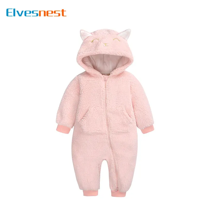 

Winter Thicken Warm Baby Clothes Girl Rompers Cartoon Long Sleeve Hooded Baby Boy Clothes Fashion Newborn Rompers 3-18 Months