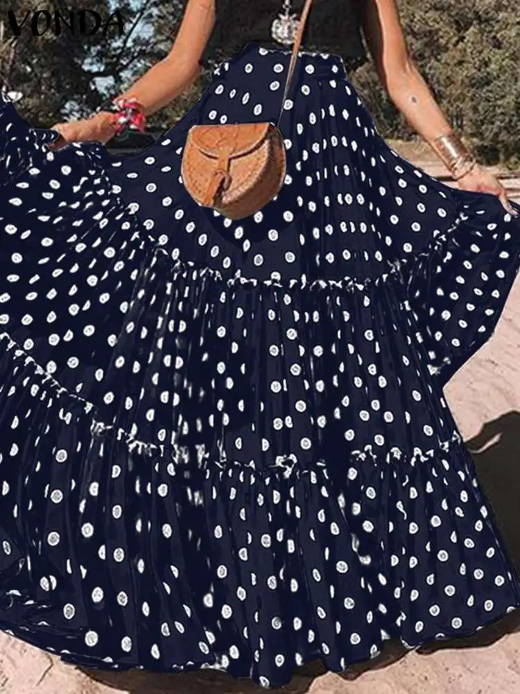 Bohemian Skirts 2024 VONDA Summer Women Polka Dots Printed Fashion High Waist Casual Ruffled Skirt Loose Party Long Maxi Skirts
Bohemian Skirts 2024 VONDA Summer Women Polka Dots Printed Fashion High Waist Casual Ruffled Skirt Loose Party Long Maxi Skirts