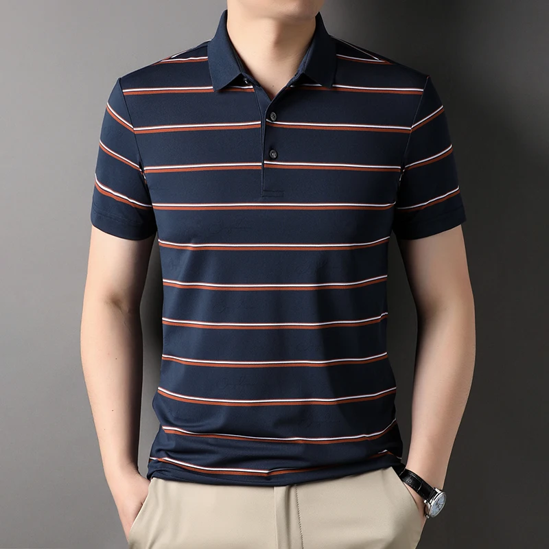 High-grade Summer Lapel Men's Striped Business Designer Cool Seamless Casual Polo Shirt Breathable Short-sleeved Top M-3XL
High-grade Summer Lapel Men's Striped Business Designer Cool Seamless Casual Polo Shirt Breathable Short-sleeved Top M-3XL
