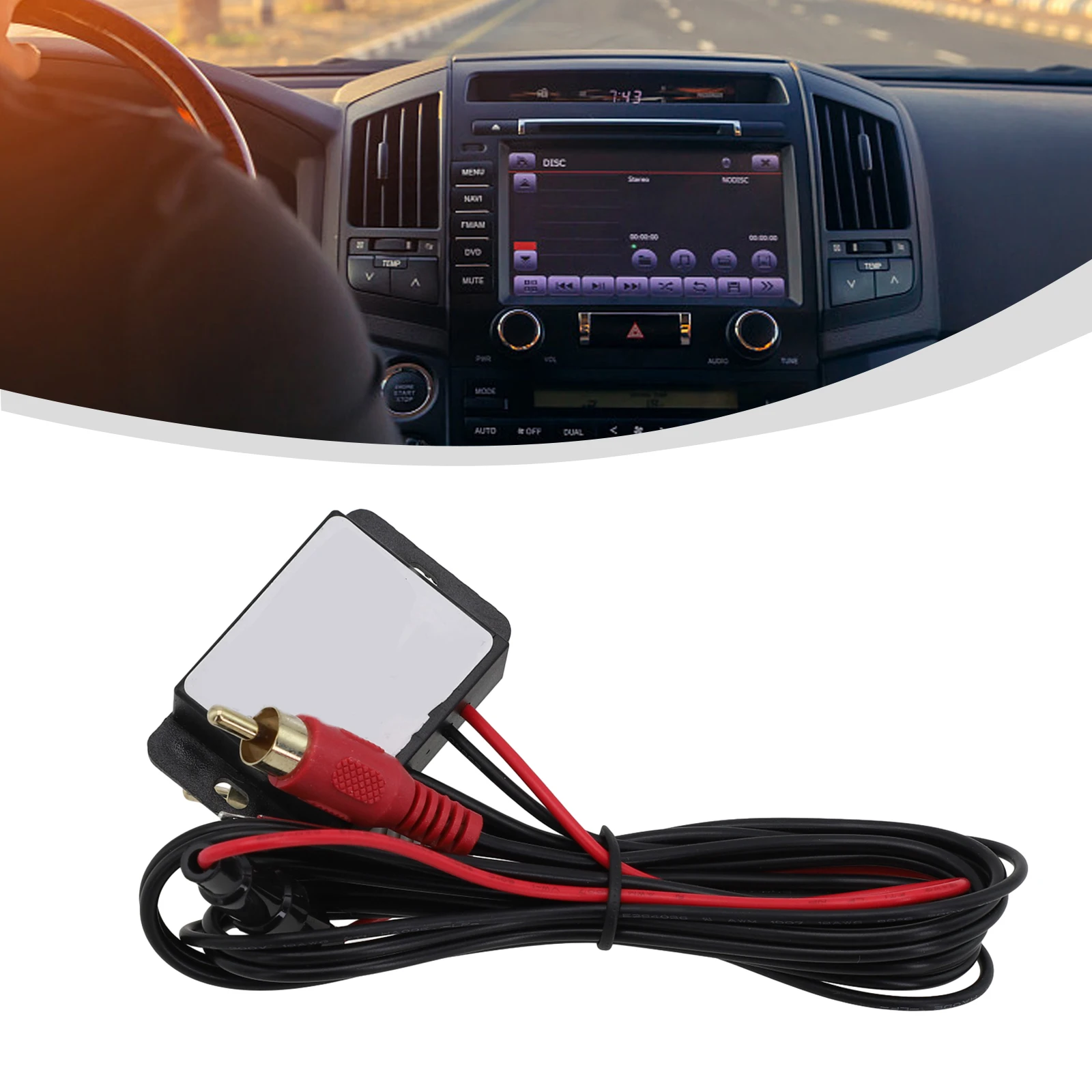 

1Pcs Car Wireless Bluetooth-compatible Aux Adapter BT Music Receiver Module Kit 2 RCA Input V4.0 DC12-24V Interface Vehicles