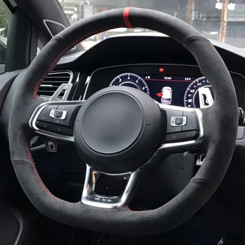 Car Steering Wheel Cover No-Slip Black Suede Steering Wrap For Volkswagen Golf 7 GTI Golf R MK7 Polo Scirocco 2015 2016
Car Steering Wheel Cover No-Slip Black Suede Steering Wrap For Volkswagen Golf 7 GTI Golf R MK7 Polo Scirocco 2015 2016