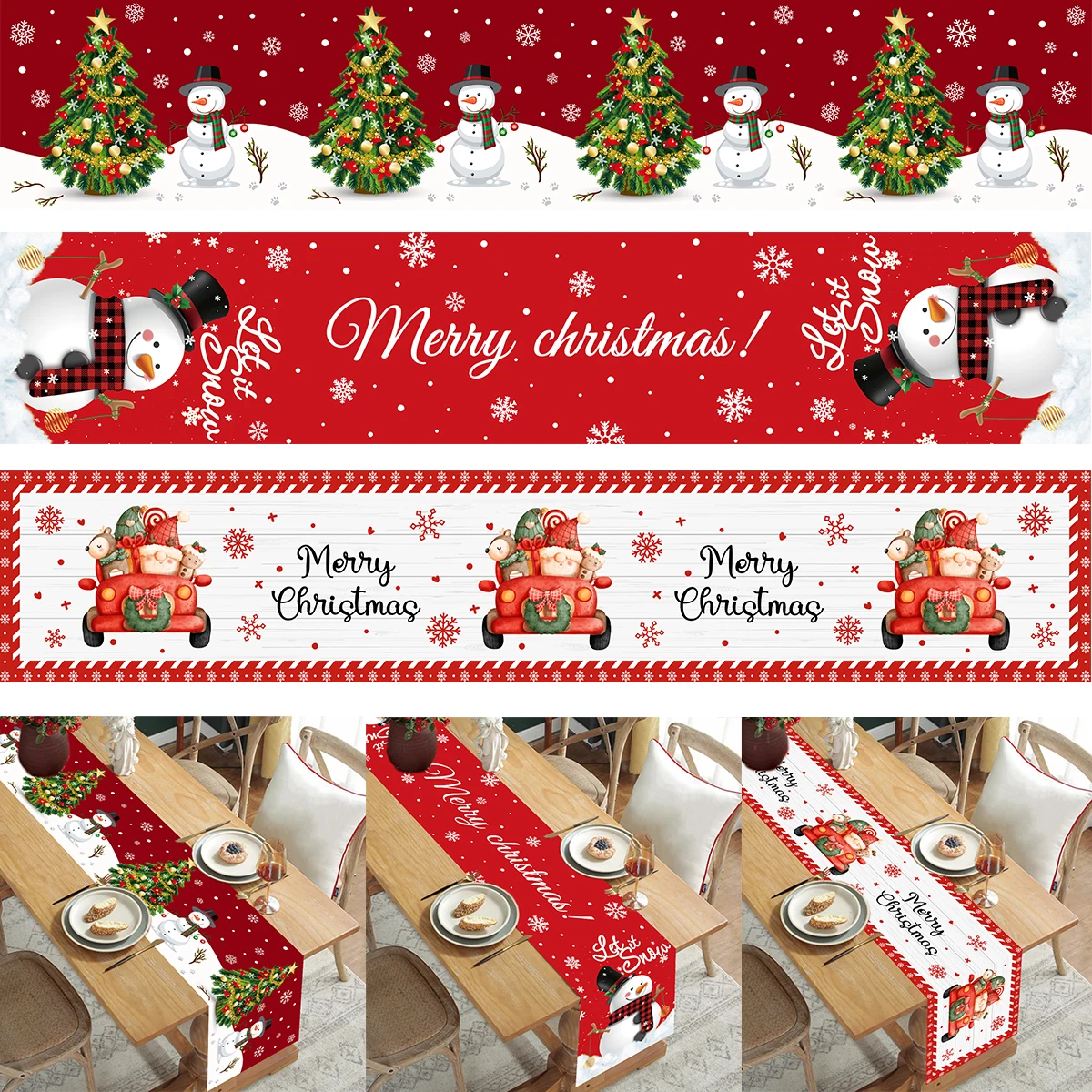 

Christmas Table Runner Merry Christmas Decorations 2023 For Home Tablecloth Navidad Noel Kerst Xmas Gifts New Year 2024 Natal