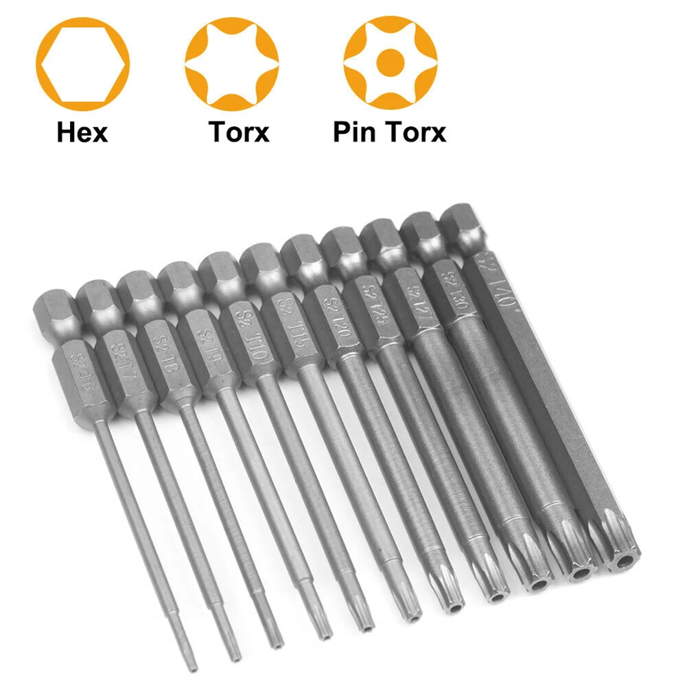 11Pcs 1/4" Hex Bits Driver Tamper Proof Security Drill Magnetic Bit Set Torx Screwdriver Flat Head 75mm Long For Electric Drill
11Pcs 1/4" Hex Bits Driver Tamper Proof Security Drill Magnetic Bit Set Torx Screwdriver Flat Head 75mm Long For Electric Drill