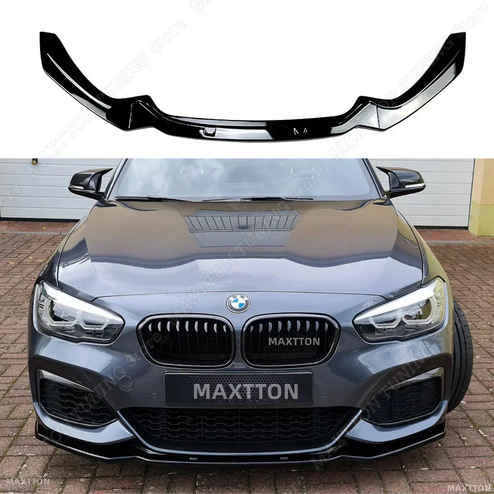 

For BMW F20 F21 LCI Maxton Style Front Bumper Lip Splitter Spoiler 1 Series 118i 118d 120i 120d M135i M140i M-Pack 2015-2019