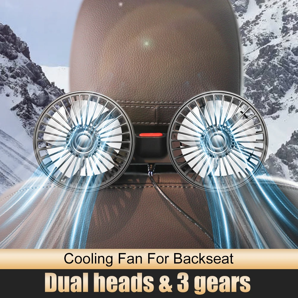Universal Car Fan Double Head USB Powered Car Cooling Fan for Backseat Headrest Fan 3 Gear 360-Degree Adjustable for Car Truck
Universal Car Fan Double Head USB Powered Car Cooling Fan for Backseat Headrest Fan 3 Gear 360-Degree Adjustable for Car Truck